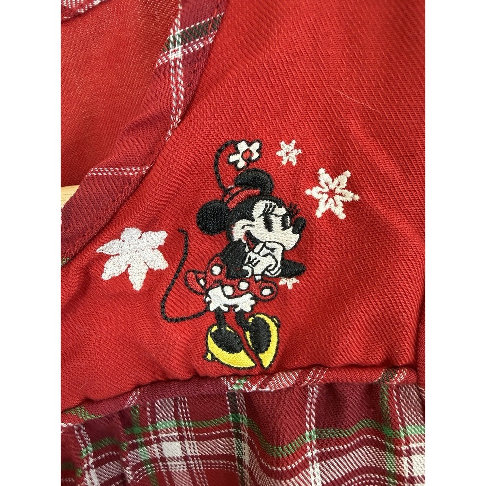 Disney Store Exclusive Plaid Flannel Christmas Minnie Mouse Sleepwear M 7/8 - Picture 3 of 8